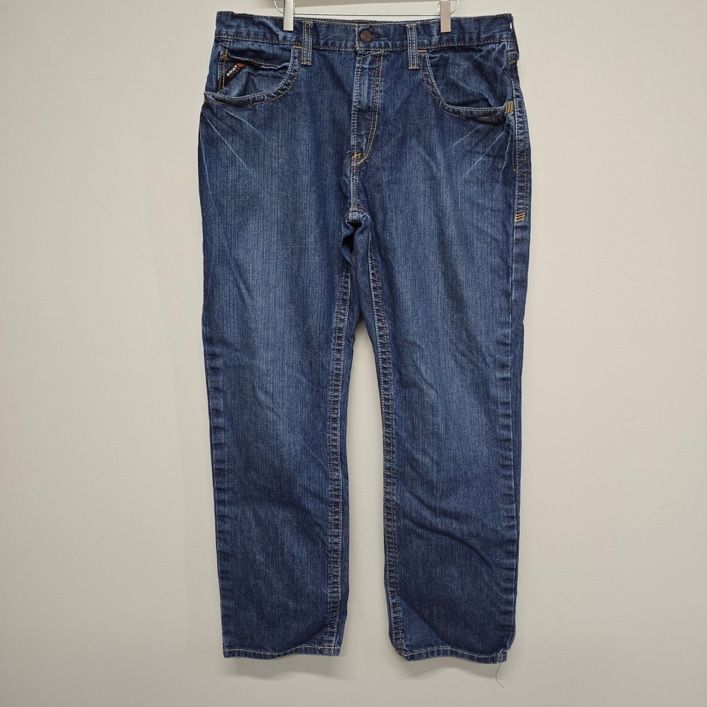 Ariat M3 Loose FR Work Pant Mens 38x34 Blue Cotton Flame Resistant Workwear